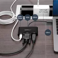 usb c laidas 60w - „StarTech“ USB-C Į VGA ADAPTERIS SU PD/PD + USB PRIJUNGTAS – USB-C ADAPTERIS - 3 nuotrauka