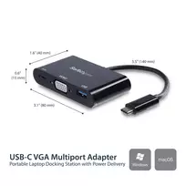 usb c laidas 60w - „StarTech“ USB-C Į VGA ADAPTERIS SU PD/PD + USB PRIJUNGTAS – USB-C ADAPTERIS - 9 nuotrauka