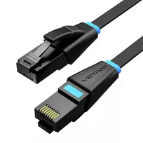 utp kabelis juodas - Vention UTP CAT6 plokščias tinklo kabelis RJ45 1000Mbps 3m Juodas (Black) - 2 nuotrauka