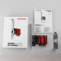pcie laidas - Axagon PCEE-GIX PCIe tinklo plokštė 1x Gigabit Ethernet (RJ-45), Intel i210AT, PXE Juoda/Raudona (Black/Red) - 3 nuotrauka