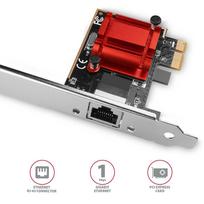 pcie laidas - Axagon PCEE-GIX PCIe tinklo plokštė 1x Gigabit Ethernet (RJ-45), Intel i210AT, PXE Juoda/Raudona (Black/Red) - 6 nuotrauka