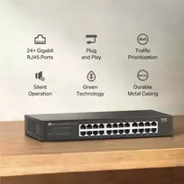 tp link switch - NET SWITCH 24PORT 10/100/1000M/LS1024G TP-LINK - 8 nuotrauka