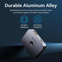 aliuminio kabeliai - Vention 2-Port Bi-Directional 8K HDMI Switcher AKPH0 Pilka (Gray) - 15 nuotrauka