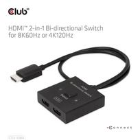 2.1 hdmi switch - Club 3D CSV-1384 HDMI 2-in-1 dvikryptis jungiklis 8K60Hz/4K120Hz Juodas (Black) - 2 nuotrauka