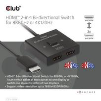 2.1 hdmi switch - Club 3D CSV-1384 HDMI 2-in-1 dvikryptis jungiklis 8K60Hz/4K120Hz Juodas (Black) - 8 nuotrauka