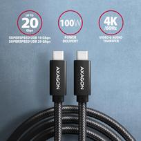 usb c 3 2 gen 2 kabelis - AXAGON BUCM32-CM15AB cable USB-C  <-> USB-C 3.2 Gen 2, 1.5m, PD 100W, 5A, 4K HD, ALU, braid, Black - 4 nuotrauka