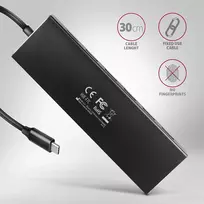 usb c 3 2 gen 2 kabelis - Axagon HUE-F7C USB-C 7-port Hub 3.2 Gen 1 su įkrovimo palaikymu 0.3m Juodas (Black) - 4 nuotrauka