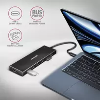 usb c 3 2 gen 2 kabelis - Axagon HUE-F7C USB-C 7-port Hub 3.2 Gen 1 su įkrovimo palaikymu 0.3m Juodas (Black) - 7 nuotrauka