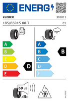 ziemines padangos r15 - KLEBER Padanga lengv. autom. žieminė 185/65R15 ZOKL 88T KRHP3D - 2 nuotrauka