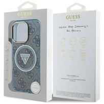 apple iphone 16 pro max magsafe - Guess IML Metal Glitter 4G Circle Triangle MagSafe dėklas, skirtas iPhone 16 Pro Max - Mėlyna - 2 nuotrauka