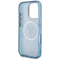 apple iphone 16 pro max magsafe - Guess IML Metal Glitter 4G Circle Triangle MagSafe dėklas, skirtas iPhone 16 Pro Max - Mėlyna - 3 nuotrauka