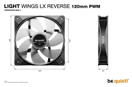 korpusas be quiet! - be quiet! Light Wings LX 120 mm PWM Reverse Juodas (Black) - 2 nuotrauka