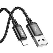 lightning usb a laidas - Hoco USB A to Lightning 2.4A X89 2m Juodas (Black) - 6 nuotrauka