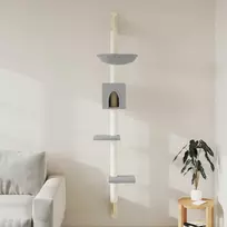 Draskyklė katėms su draskymo stovu, šviesiai pilka, 187cm