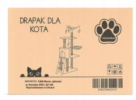 namelis katems - Draskyklė katėms Omna, 139 cm, pilka - 2 nuotrauka