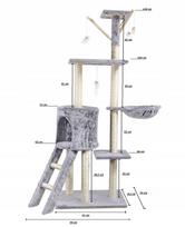 namelis katems - Draskyklė katėms Omna, 139 cm, pilka - 3 nuotrauka