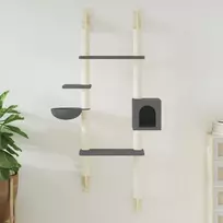 Draskyklė katėms su draskymo stovu, tamsiai pilka, 180cm