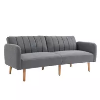 batu suoliukas pigu lt - HOMCOM dvivietė sofa-lova, pilka (Gray), 173 x 75 x 73 cm - 2 nuotrauka