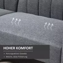batu suoliukas pigu lt - HOMCOM dvivietė sofa-lova, pilka (Gray), 173 x 75 x 73 cm - 7 nuotrauka