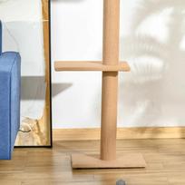 kaciukai medis - PawHut reguliuojamo aukščio draskyklė katėms, laipynė, žaidimų medis, šviesiai ruda, 43x27x228-260 cm - 2 nuotrauka