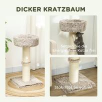 guolis kaciu - PawHut draskyklė katėms, 87 cm aukščio, su guoliu, storu stulpu, sizalio draskymo stulpais, katėms iki 6kg, vidaus naudojimui, ruda - 7 nuotrauka