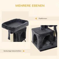 draskykles katiems - PawHut draskyklė 83 cm maža kačių draskyklė su sizalio stulpais, kačių laipynė, kačių baldai, žaidimų medis mažoms katėms, tamsiai pilka - 5 nuotrauka