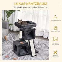 draskykles katiems - PawHut draskyklė 83 cm maža kačių draskyklė su sizalio stulpais, kačių laipynė, kačių baldai, žaidimų medis mažoms katėms, tamsiai pilka - 7 nuotrauka
