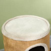 namelis katems - PawHut draskyklė-namelis, 60 cm aukščio katėms su 2 urvais, draskyklė, kačių bokštas iš sizalio, katėms iki 5kg, ruda - 4 nuotrauka