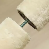 baldu apsauga - PawHut kraustyklė iki lubų, draskyklė katėms, 225–275 cm kačių draskyklė su platformomis, kačių baldai su apsauga nuo apvirtimo, kreminė balta - 2 nuotrauka