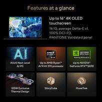 ryzen 9 64 gb - Asus ProArt P16 H7606WP-RJ079X, Ryzen AI 9, 64 GB, 2 TB, 16", NVIDIA GeForce RTX 5070, Juodas (Black) - 2 nuotrauka