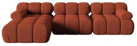 Kairinė modulinė sofa Micadoni Bellis 3D, oranžinė (Orange), 282 x 155 cm x 64 cm