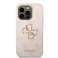 telefono deklas iphone 14 pro max - Guess "PU 4G Metal Logo Case iPhone 14 Pro Max (GUHCP14X4GMGPI)" Pink - 2 nuotrauka
