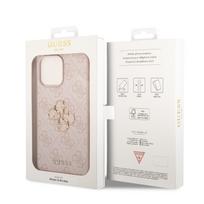 telefono deklas iphone 14 pro max - Guess "PU 4G Metal Logo Case iPhone 14 Pro Max (GUHCP14X4GMGPI)" Pink - 3 nuotrauka