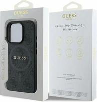guess pu leather 4g - Guess PU Leather 4G Ring MagSafe dėklas Apple iPhone 16 Pro - Juodas (Black) - 2 nuotrauka