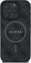 guess pu leather 4g - Guess PU Leather 4G Ring MagSafe dėklas Apple iPhone 16 Pro - Juodas (Black) - 4 nuotrauka