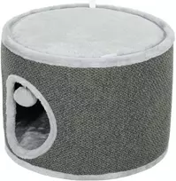 PawHut draskyklė-namelis, 30 cm aukščio katėms, su anga, draskyklė, sisalinis katės bokštas, iki 5kg svorio katėms, tamsiai pilka