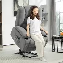 foteliai - Fotelis HOMCOM Televizoriaus, elektrinis atlošiamasis su masažo funkcija, tamsiai pilkas (Dark Grey) - 9 nuotrauka