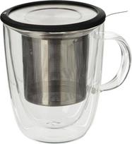 Atmosphera Louie puodelis su sieteliu ir dangteliu, skaidri (Transparent), 300 ml