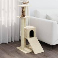 Draskyklė katėms su stovais iš sizalio, kreminės spalvos, 92cm