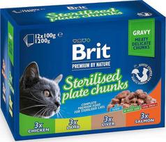 slapes - Šlapias kačių maistas Brit Premium Sterilised Plate Chunks, ėriena/vištiena, 1.2 kg, 12 vnt. - 2 nuotrauka