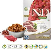 farmina n d quinoa - Sausas kačių maistas Farmina N&D Quinoa Neutered, antiena, 0.300 kg - 2 nuotrauka