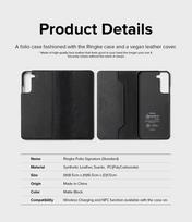 flip telefonai - Ringke "Folio Signature" Odinis Dėklas Samsung Galaxy S22+ (S22 Plus) Juodas (Black) - 11 nuotrauka