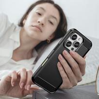 iphone 16 deklas - Hurtel Anglies Silikoninis Dėklas iPhone 16 Pro Max - Juodas (Black) - 2 nuotrauka
