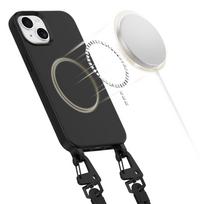 kaklo deklas telefonui - Ferrari "FESSIHCP13MBK Liquid Silicone Metal Logo Case iPhone 13" Black - 5 nuotrauka