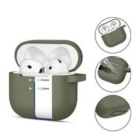 kablys - Tech-Protect "Silikoninis Kablys Apple AirPods 4" Alyvų (Olive Green) - 6 nuotrauka