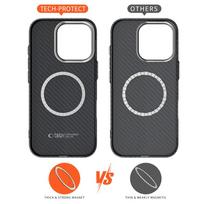 magsafe s25 ultra - Tech-Protect "Ion Carbon MagSafe Case Galaxy S25 Ultra" Black-Silver - 3 nuotrauka