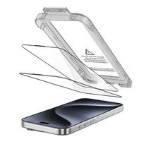apsauginis stikliukas 15 pro - Tech-Protect Quick Set+ 2-pack tempered glass for iPhone 15 Pro - black - 7 nuotrauka