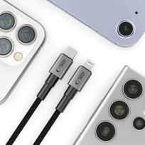 laidai 3a - Tech-Protect UltraBoost DNA USB-C / Lightning PD27W/3A laidas 100 cm Pilkas (Gray) - 5 nuotrauka