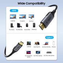 4k usb c - Tech-Protect UltraBoost USB-C į HDMI 4K 60Hz 180cm Juodas (Black) - 5 nuotrauka