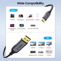 typos - Tech-Protect UltraBoost USB-C į DisplayPort 1.4 8K 60Hz kabelis 180cm Juodas (Black) - 5 nuotrauka